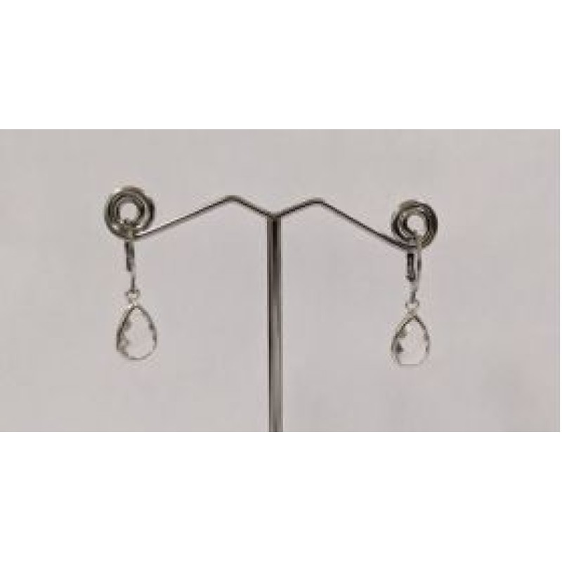 Kostibas 3113-717AL, Σκουλαρίκια Κρίκοι, Ατσάλι, Ασημί/Λευκό