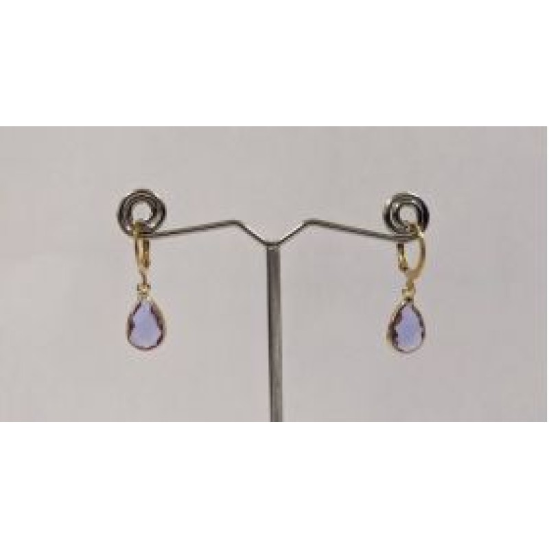 Kostibas 3113-717XJ, Σκουλαρίκια Κρίκοι, Ατσάλι, Χρυσό/Μωβ