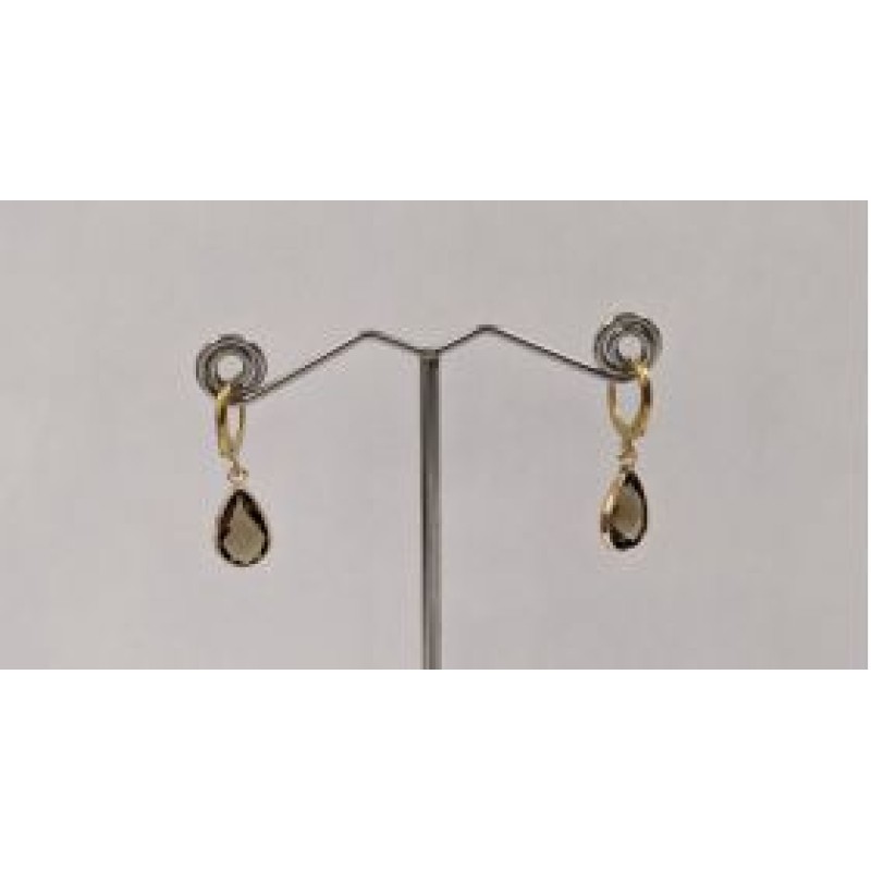 Kostibas 3113-717XK, Σκουλαρίκια Κρίκοι, Ατσάλι, Χρυσό/Καφέ