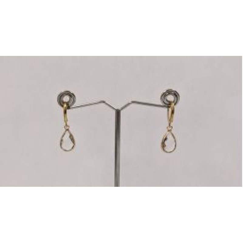 Kostibas 3113-717XL, Σκουλαρίκια Κρίκοι, Ατσάλι, Χρυσό/Λευκό