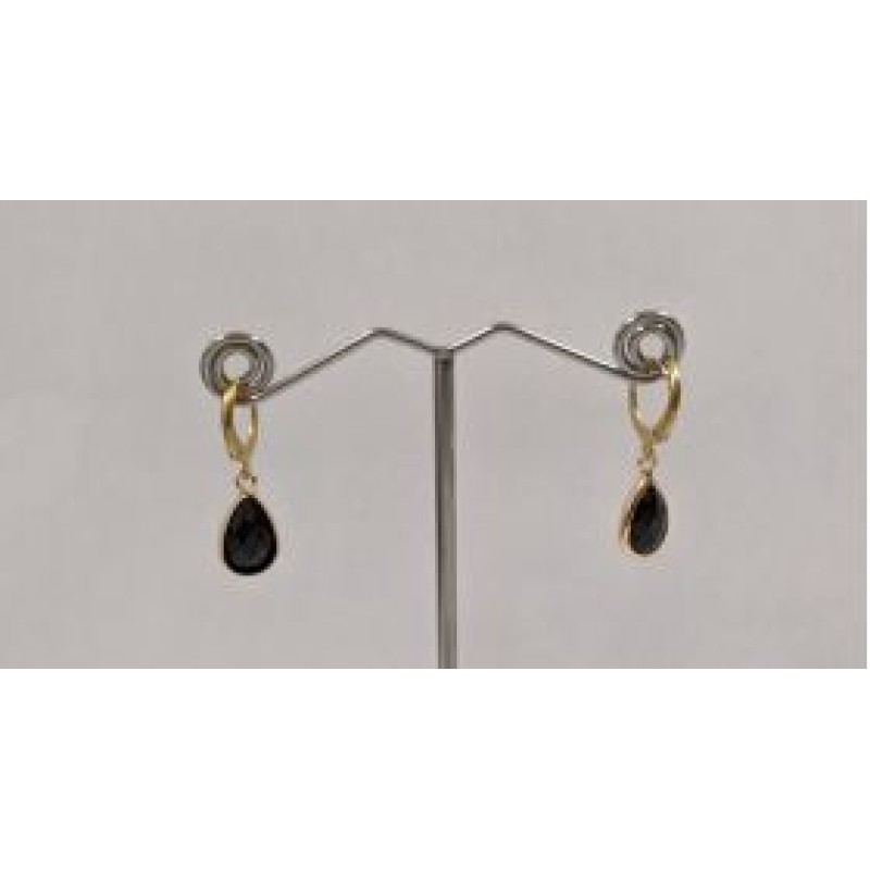 Kostibas 3113-717XM, Σκουλαρίκια Κρίκοι, Ατσάλι, Χρυσό/Μαύρο