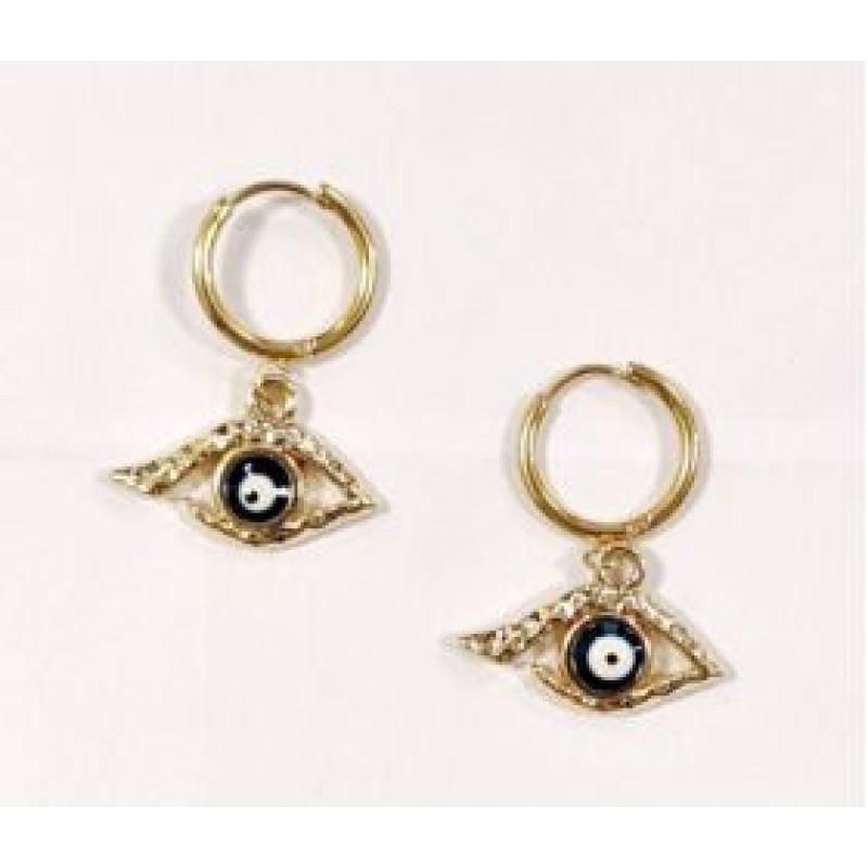 Kostibas 3113-726XB, Σκουλαρίκια Κρίκοι, Ατσάλι, Χρυσό/Μπλε