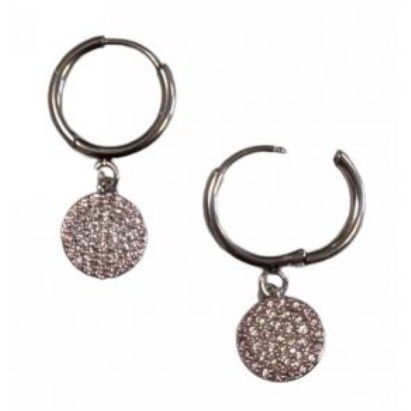 Kostibas 3113-737AR, Σκουλαρίκια Κρίκοι, Ατσάλι, Ασημί/Ροζ