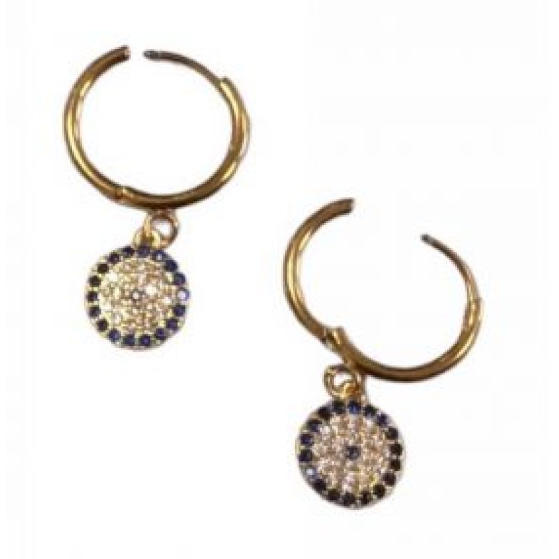 Kostibas 3113-737XB, Σκουλαρίκια Κρίκοι, Ατσάλι, Χρυσό/Μπλε