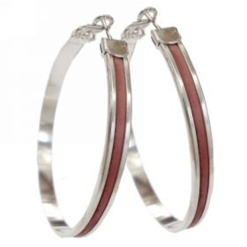 Kostibas 3117-001LJ, Σκουλαρίκια Κρίκοι, Σμάλτος, Ασημί/Μωβ