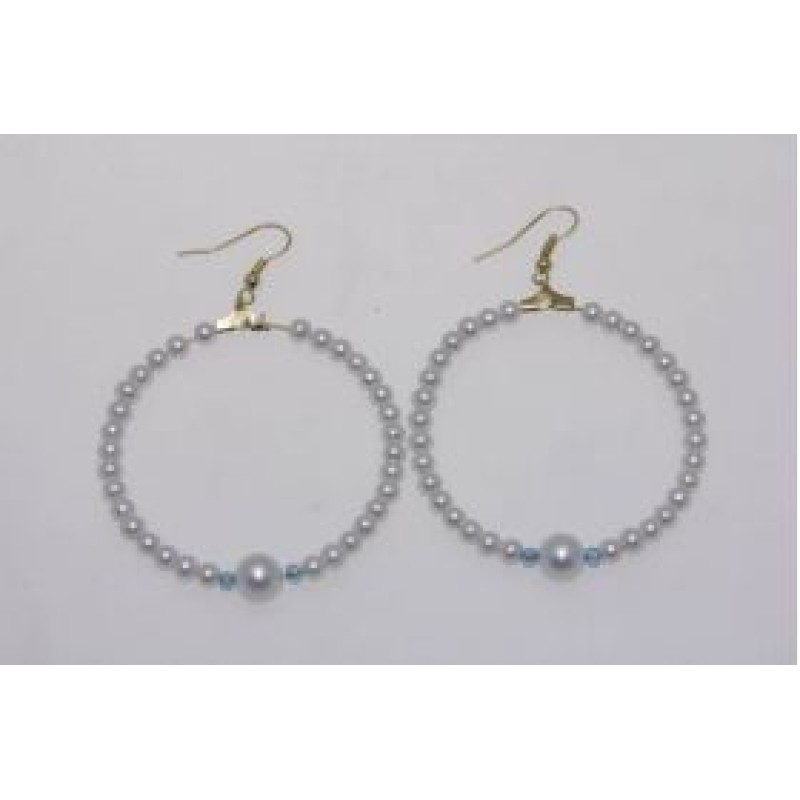 Kostibas 3122-301C, Σκουλαρίκια Κρίκοι, Στρας, Γαλάζιο