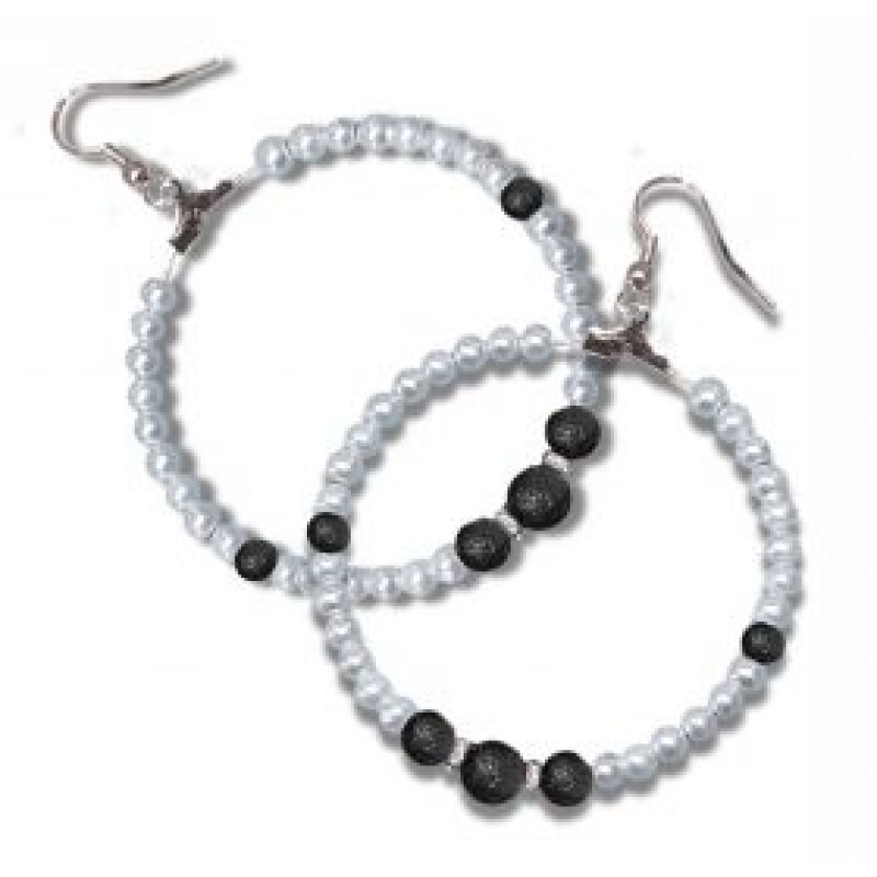 Kostibas 3122-303L, Σκουλαρίκια Κρίκοι, Λάβα, Λευκό