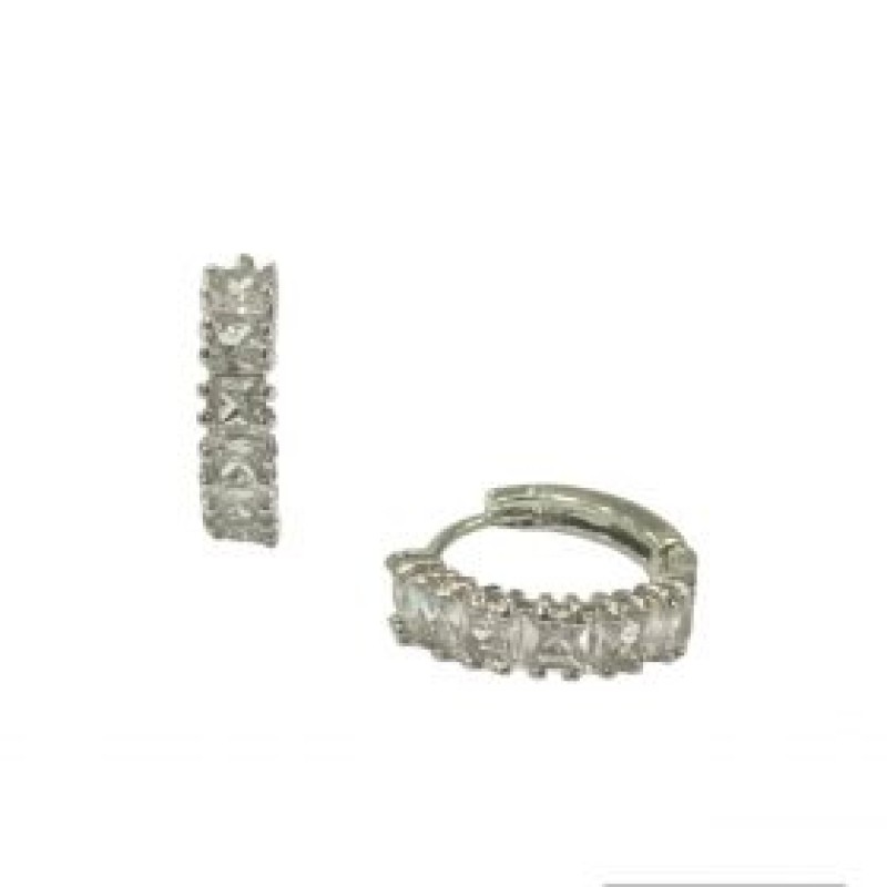 Kostibas 3012-94244, Σκουλαρίκια Κρίκοι, Μεταλλικό, Λευκό