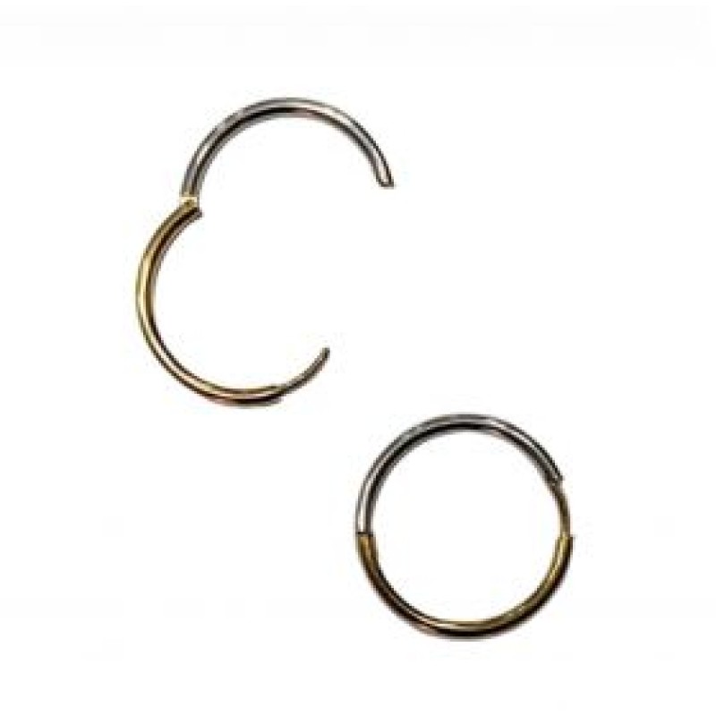 Kostibas 3113-629OD, Σκουλαρίκια Κρίκοι, Ατσάλι, Χρυσό/Ασημί
