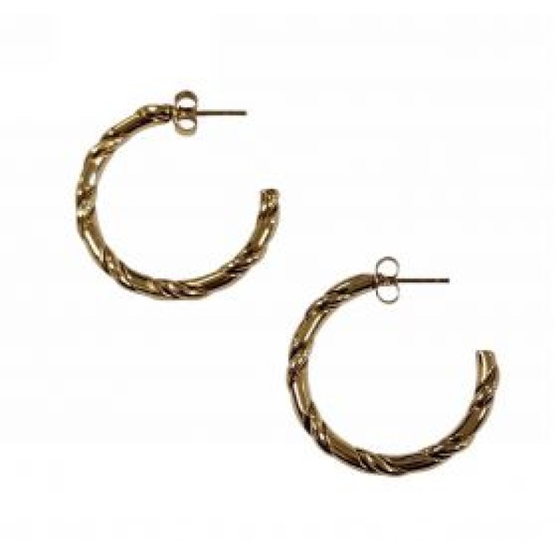 Kostibas 3113-678XF, Σκουλαρίκια Κρίκοι, Ατσάλι, Χρυσό