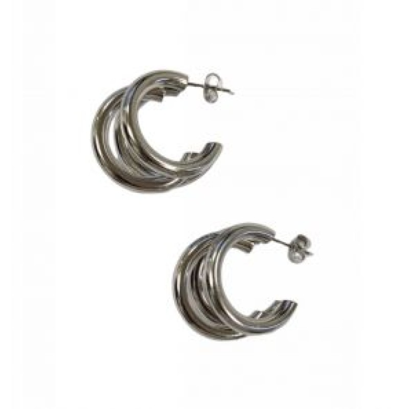 Kostibas 3113-681AE, Σκουλαρίκια Κρίκοι, Ατσάλι, Ασημί