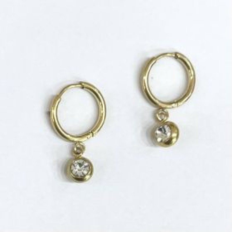 Kostibas 3113-714XL, Σκουλαρίκια Κρίκοι, Ατσάλι, Χρυσό/Λευκό