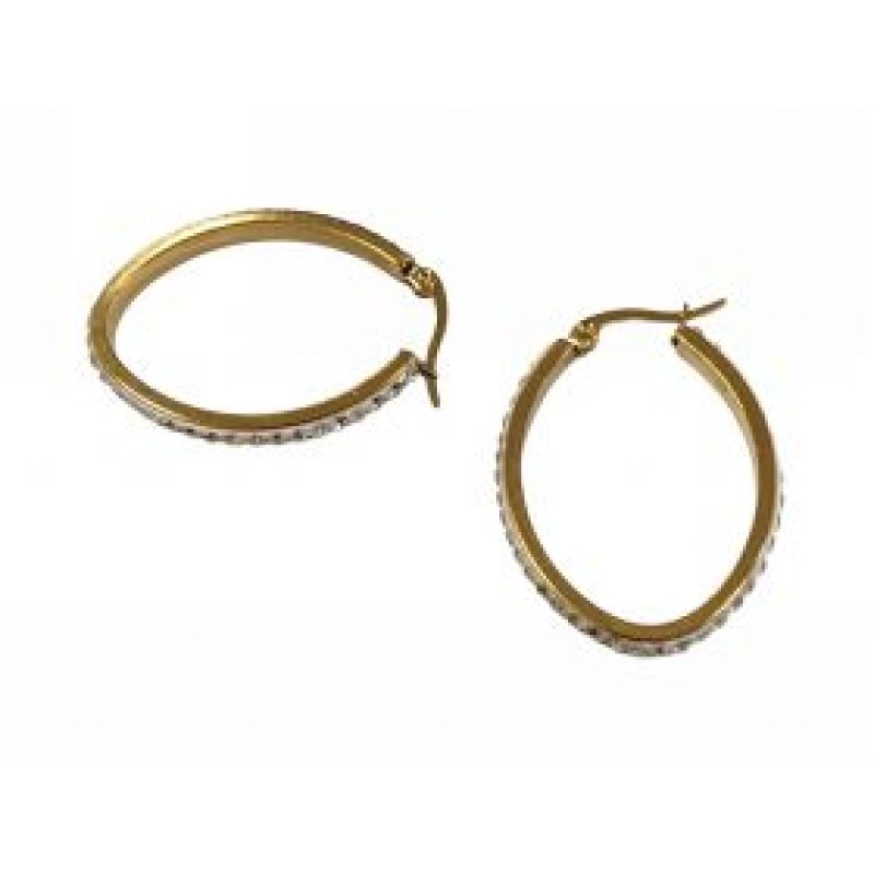 Kostibas 3113-751X, Σκουλαρίκια Κρίκοι, Ατσάλι, Χρυσό