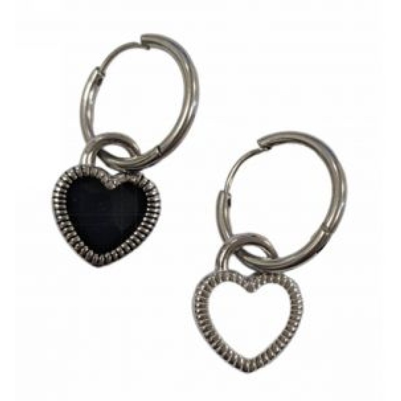 Kostibas 3113-755A, Σκουλαρίκια Κρίκοι, Ατσάλι, Ασημί