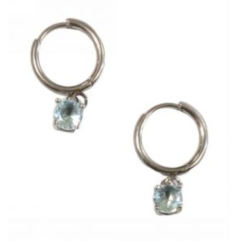Kostibas 3113-773AT, Σκουλαρίκια Κρίκοι, Ατσάλι, Ασημί/Τιρκουάζ