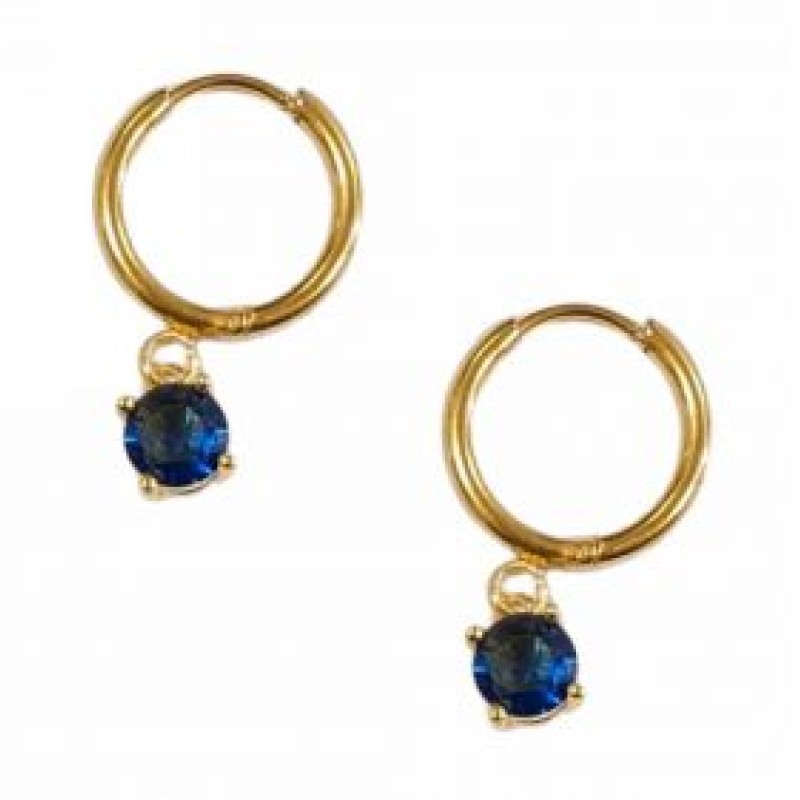 Kostibas 3113-773XB, Σκουλαρίκια Κρίκοι, Ατσάλι, Χρυσό/Μπλε