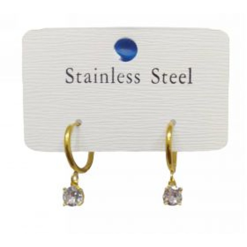 Kostibas 3113-773XL, Σκουλαρίκια Κρίκοι, Ατσάλι, Χρυσό/Λευκό