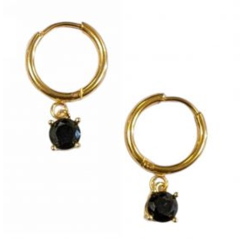 Kostibas 3113-773XM, Σκουλαρίκια Κρίκοι, Ατσάλι, Χρυσό/Μαύρο