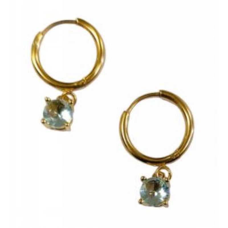 Kostibas 3113-773XT, Σκουλαρίκια Κρίκοι, Ατσάλι, Χρυσό/Τιρκουάζ
