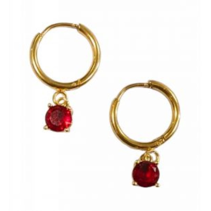 Kostibas 3113-773XU, Σκουλαρίκια Κρίκοι, Ατσάλι, Χρυσό/Κόκκινο
