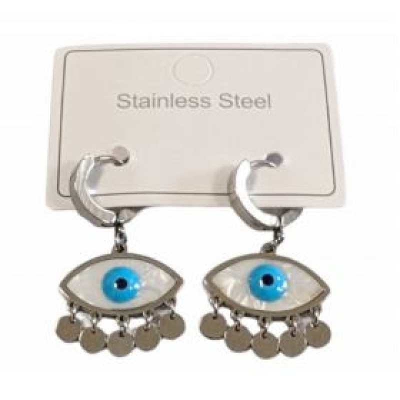 Kostibas 3113-781A, Σκουλαρίκια Κρίκοι, Ατσάλι, Ασημί