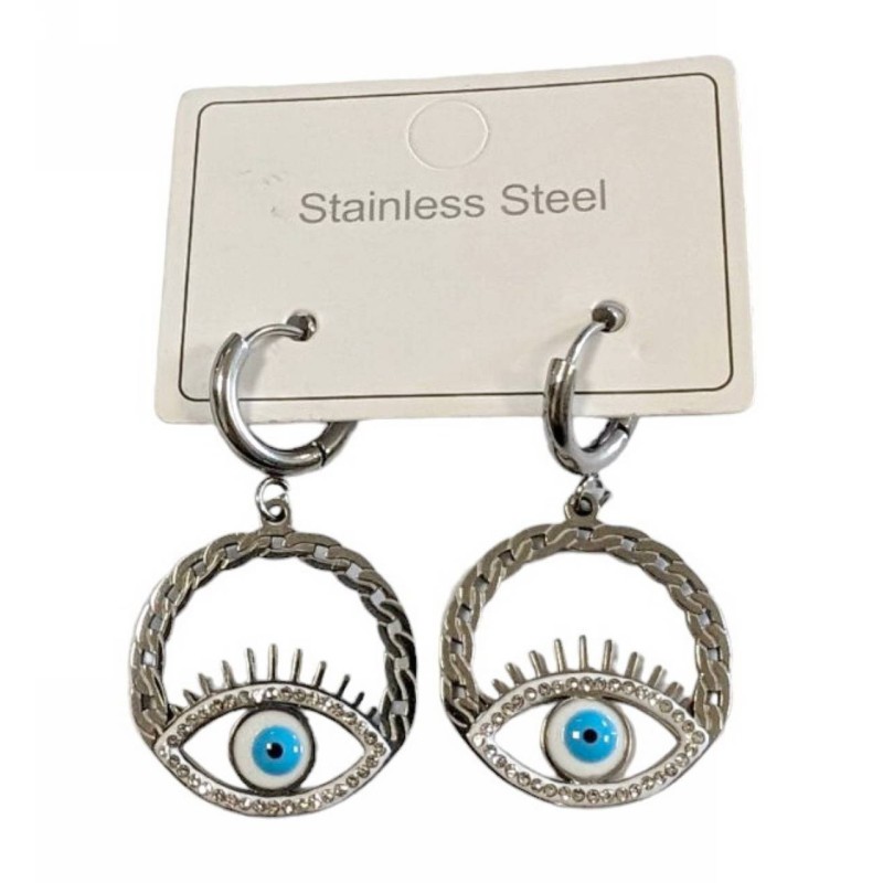 Kostibas 3113-782A, Σκουλαρίκια Κρίκοι, Ατσάλι, Ασημί