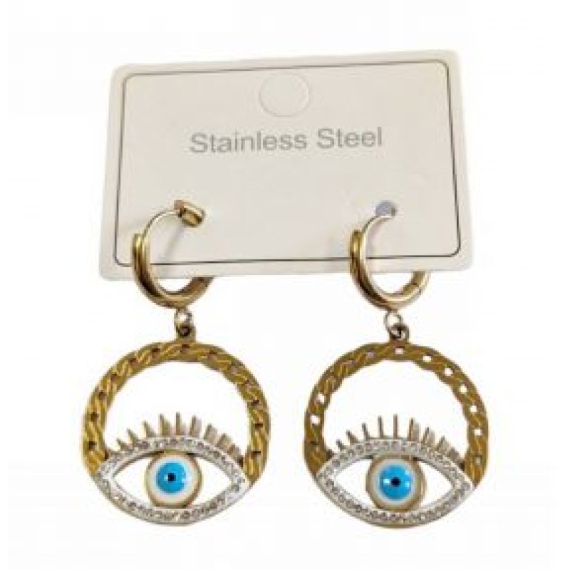 Kostibas 3113-782X, Σκουλαρίκια Κρίκοι, Ατσάλι, Χρυσό