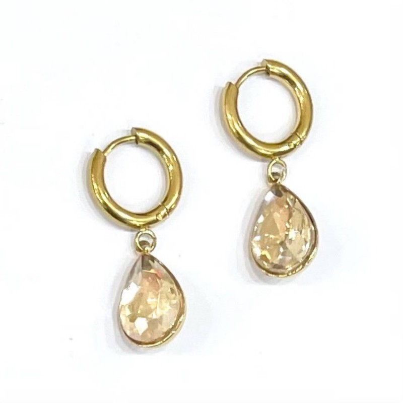 Kostibas 3113-792XX, Σκουλαρίκια Κρίκοι, Ατσάλι, Χρυσό