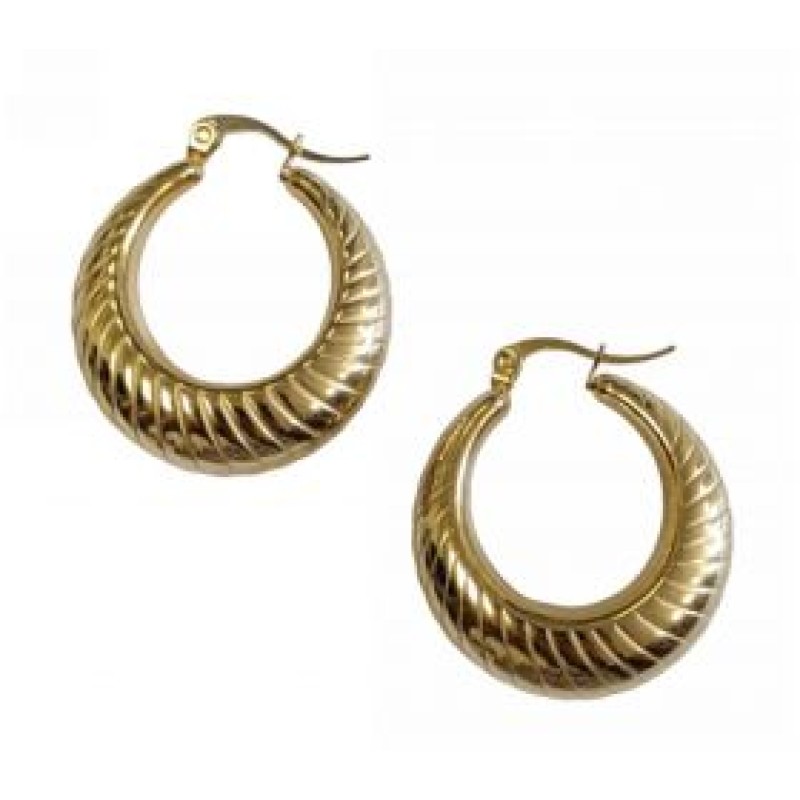 Kostibas 3113-813FX, Σκουλαρίκια Κρίκοι, Ατσάλι, Χρυσό