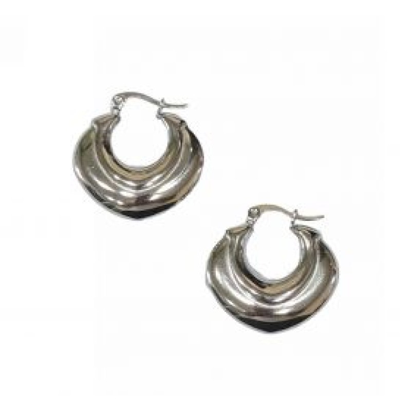 Kostibas 3113-835A, Σκουλαρίκια Κρίκοι, Ατσάλι, Ασημί