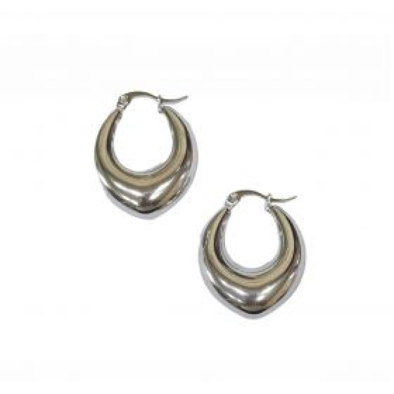 Kostibas 3113-873AF, Σκουλαρίκια Κρίκοι, Ατσάλι, Ασημί