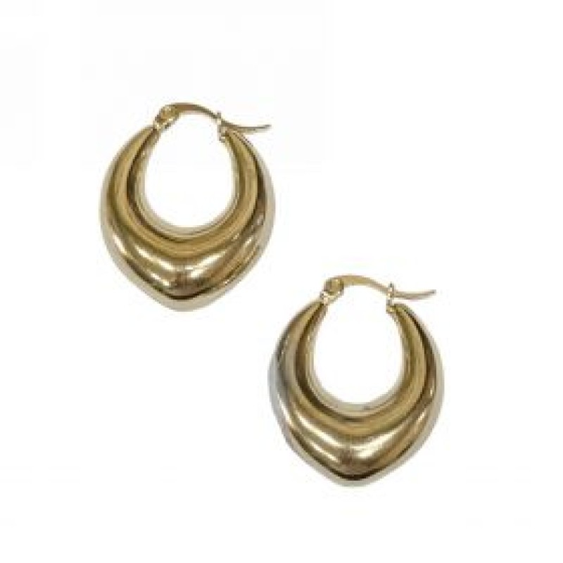 Kostibas 3113-873XF, Σκουλαρίκια Κρίκοι, Ατσάλι, Χρυσό