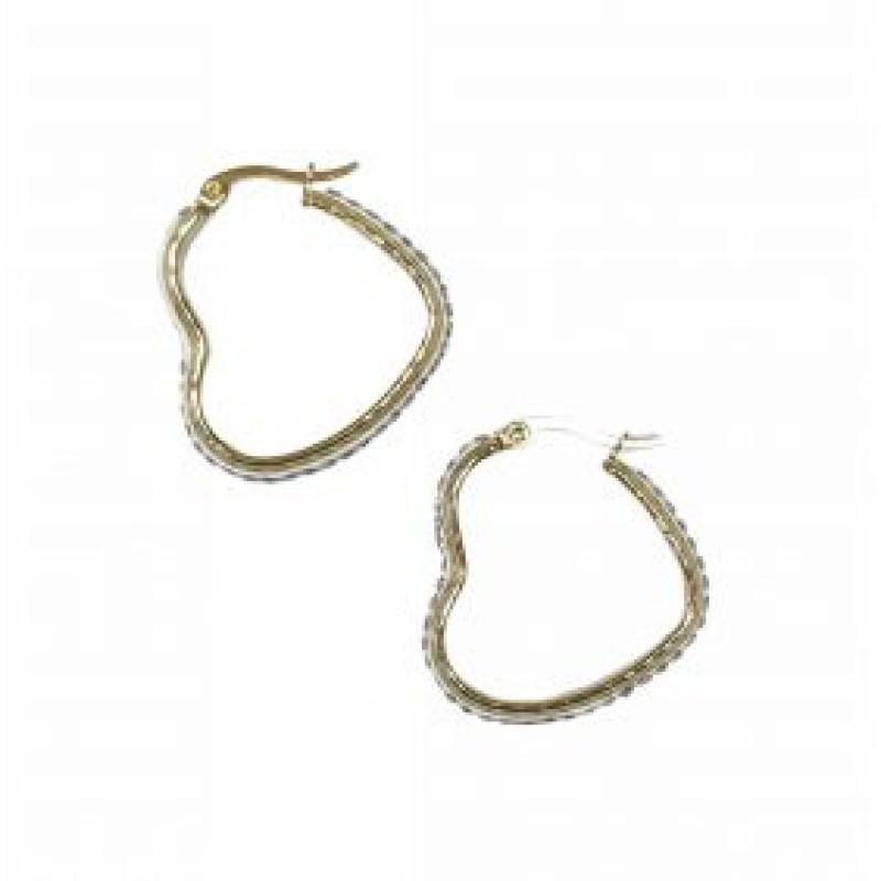 Kostibas 3113-875XF, Σκουλαρίκια Κρίκοι, Ατσάλι, Χρυσό