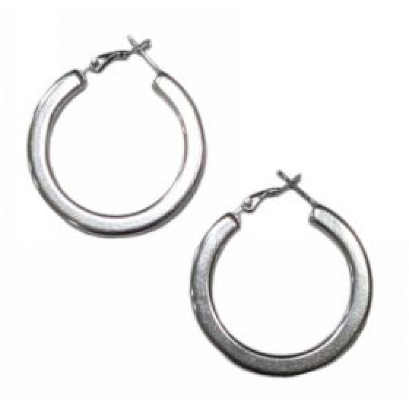 Kostibas 3113-876AH, Σκουλαρίκια Κρίκοι, Ατσάλι, Ασημί