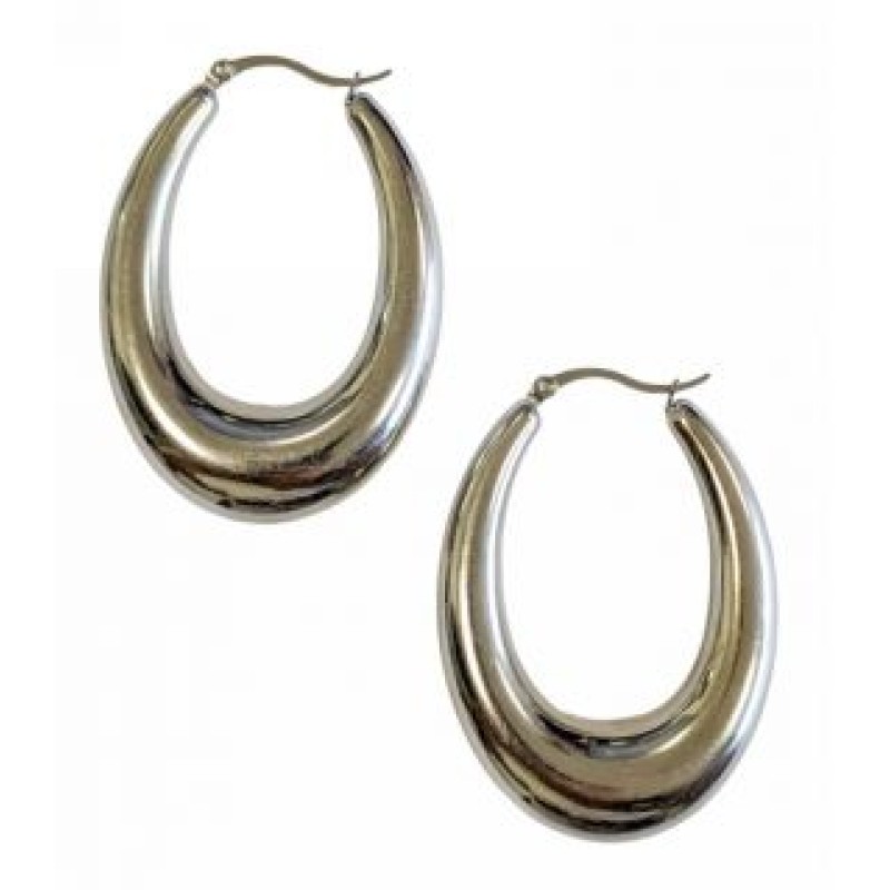 Kostibas 3113-878AJ, Σκουλαρίκια Κρίκοι, Ατσάλι, Ασημί