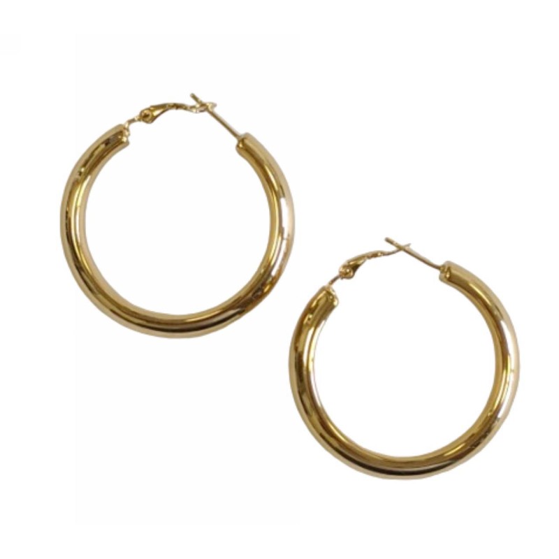 Kostibas 3113-888XH, Σκουλαρίκια Κρίκοι, Ατσάλι, Χρυσό