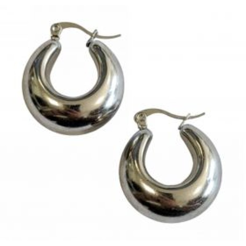 Kostibas 3113-891AD, Σκουλαρίκια Κρίκοι, Ατσάλι, Ασημί