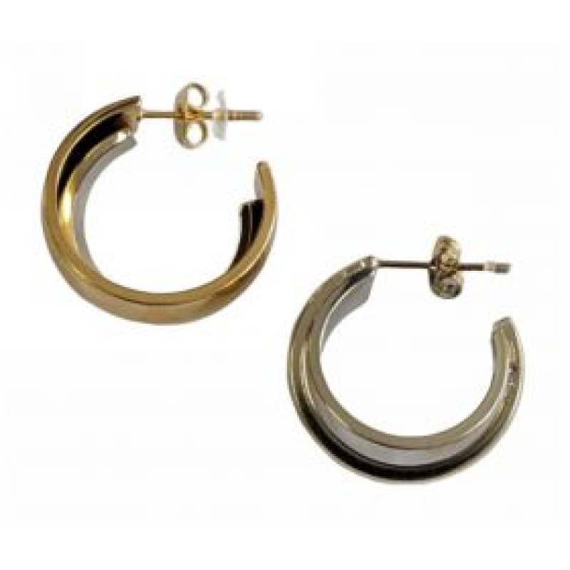 Kostibas 3113-892OE, Σκουλαρίκια Κρίκοι, Ατσάλι, Χρυσό/Ασημί