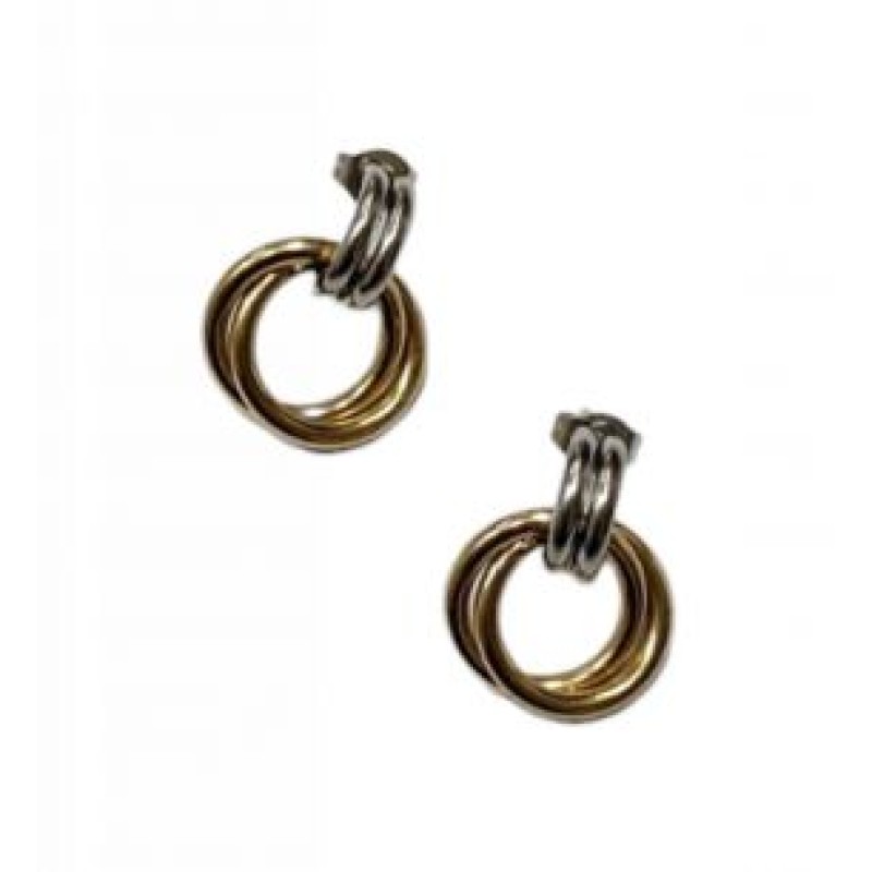 Kostibas 3113-949XX, Σκουλαρίκια Κρίκοι, Ατσάλι, Ασημί/Χρυσό