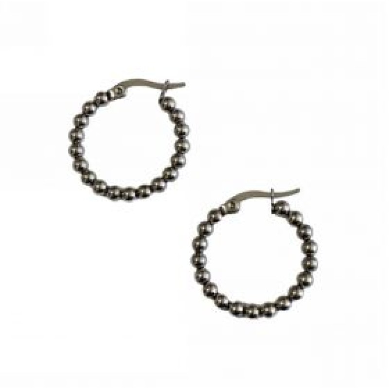 Kostibas 3113-951AT, Σκουλαρίκια Κρίκοι, Ατσάλι, Ασημί