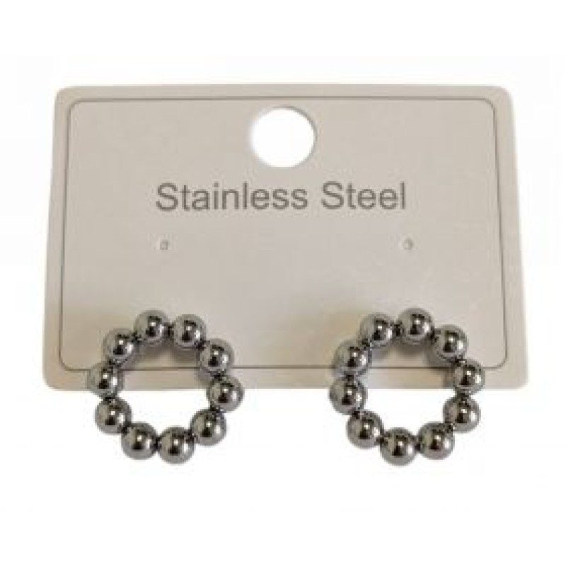 Kostibas 3113-958A, Σκουλαρίκια Καρφωτά, Ατσάλι, Ασημί