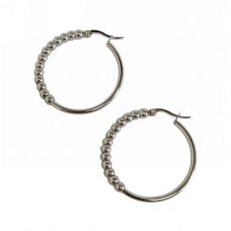 Kostibas 3113-959AG, Σκουλαρίκια Κρίκοι, Ατσάλι, Ασημί