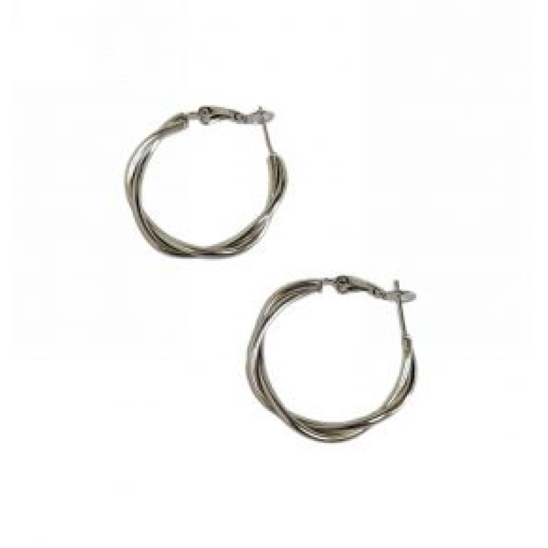 Kostibas 3113-960AF, Σκουλαρίκια Κρίκοι, Ατσάλι, Ασημί
