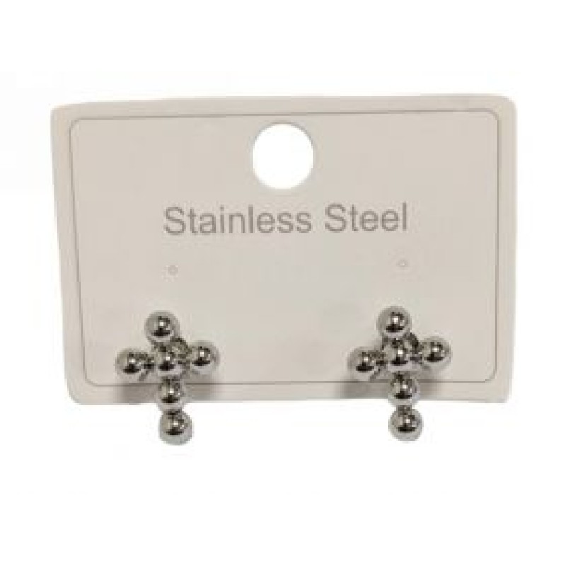 Kostibas 3113-962AC, Σκουλαρίκια Καρφωτά, Ατσάλι, Ασημί