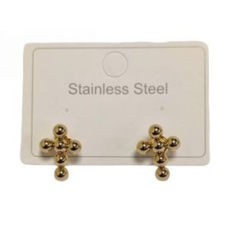 Kostibas 3113-962XC, Σκουλαρίκια Καρφωτά, Ατσάλι, Χρυσό