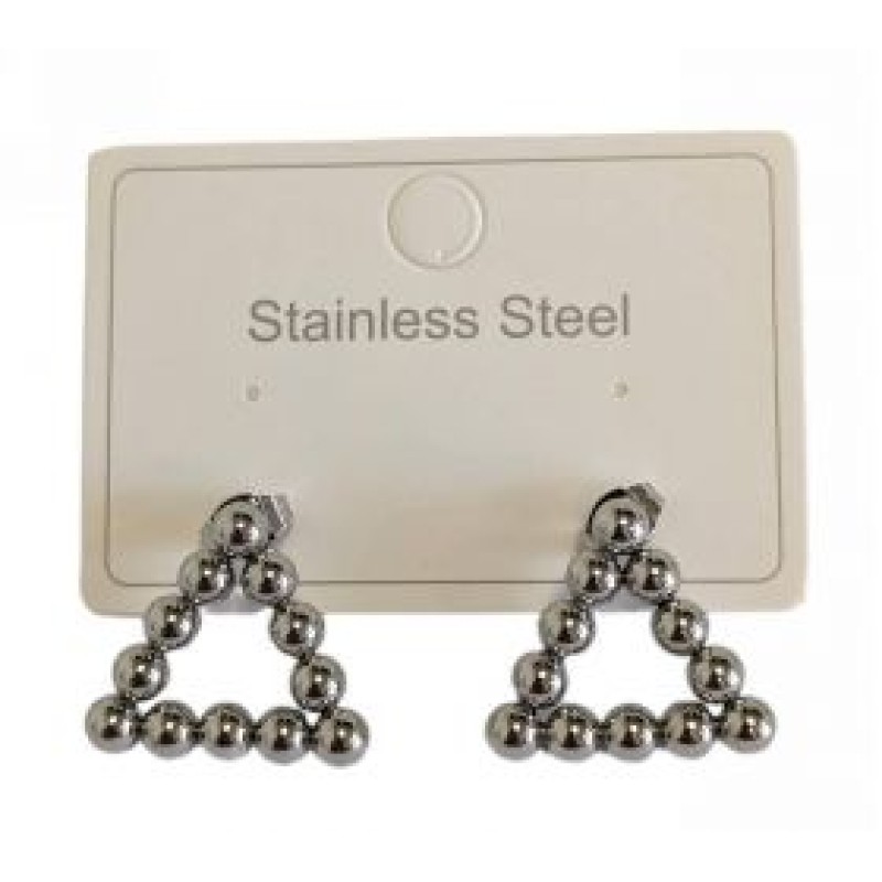 Kostibas 3113-964AD, Σκουλαρίκια Καρφωτά, Ατσάλι, Ασημί