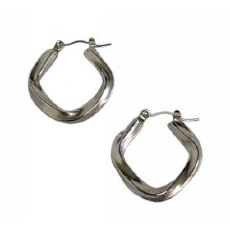 Kostibas 3113-967AC, Σκουλαρίκια Κρίκοι, Ατσάλι, Ασημί