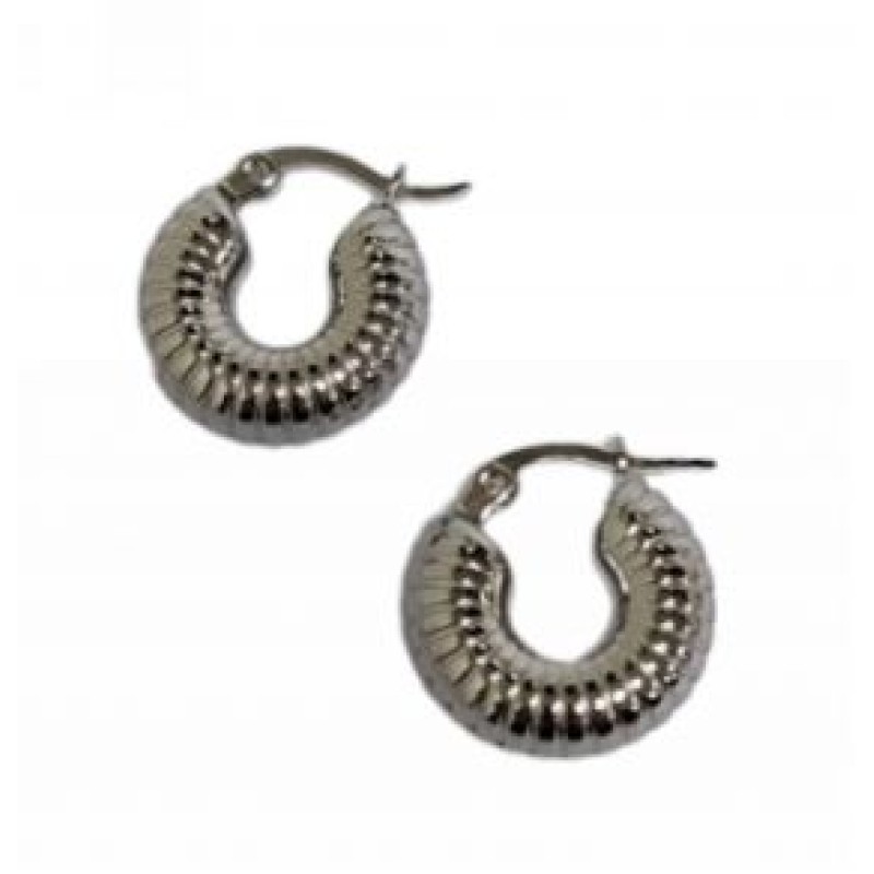 Kostibas 3113-968A, Σκουλαρίκια Κρίκοι, Ατσάλι, Ασημί