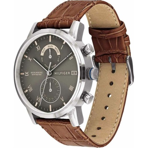 Tommy Hilfiger 1710398 Kane, Stainless Steel, Δερμάτινο, Καφέ