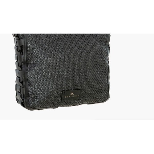 Bartuggi 718-98163, Χιαστί/Ώμου, Ύφασμα, Δέρμα, Μαύρο